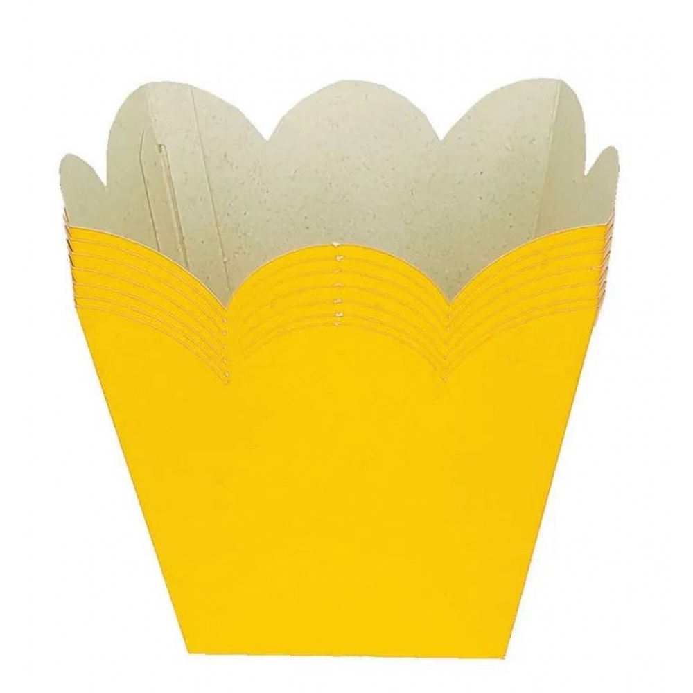 Cachepot Liso Amarelo c/8 Ultrafest - Embalagens