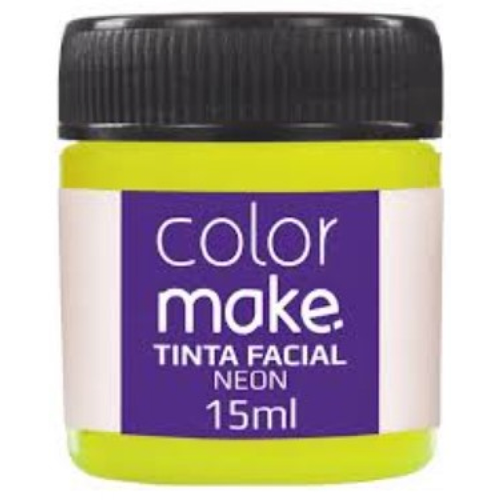 Tinta Facial Líquida 15ml Neon Amarela Colormake - Pintura Facial