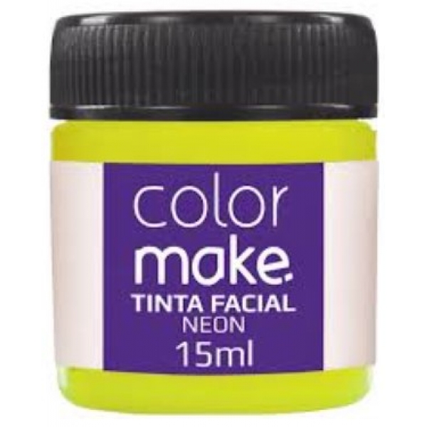 Tinta Facial Líquida 15ml Neon Amarela Colormake - Pintura Facial