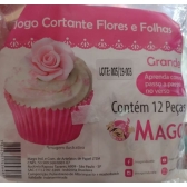 Jogo Cortante de Flores e Folhas Grande c/12 Mago - Confeitaria