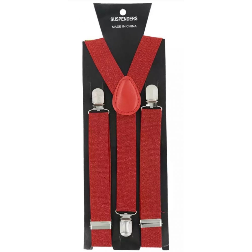 Suspensório Ajustável Adulto Brilho Vermelho - Acessórios para fantasia