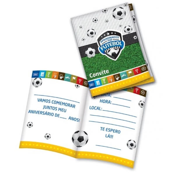 Convite Apaixonados Por Futebol c/8 Festcolor - Temas Variados