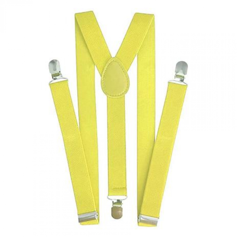 Suspensório Ajustável Adulto Liso Amarelo - Acessórios para fantasia