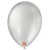 Balão 11 Cintilante Prata c/25 São Roque - Balões