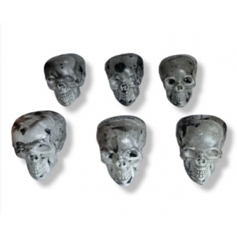 Mini Crânio Cinza Halloween c/10 Importado