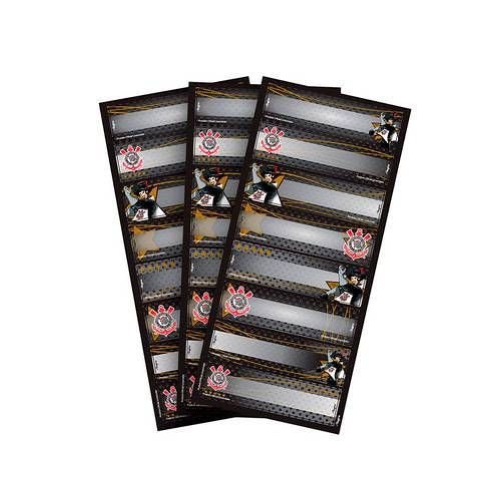 Adesivo Decorativo Retangular Corinthians c/3 Cartelas Regina Festas - Clubes de Futebol