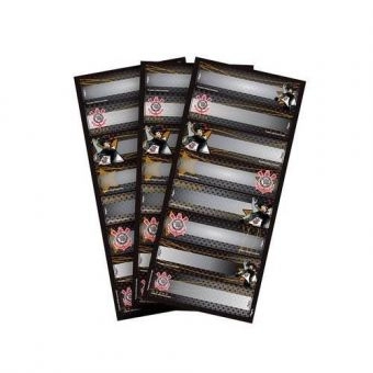 Adesivo Decorativo Retangular Corinthians c/3 Cartelas Regina Festas