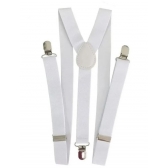 Suspensório Ajustável Adulto Liso Branco - Acessórios para fantasia