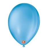 Balão 9 Liso Azul Turquesa c/50 São Roque - Balões