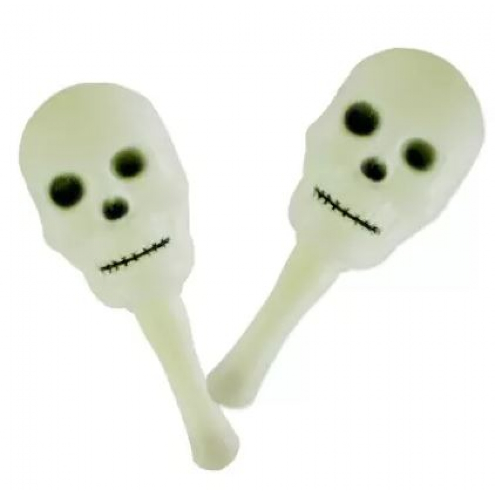 Maraca Plástica Caveira Neon Gala - Halloween