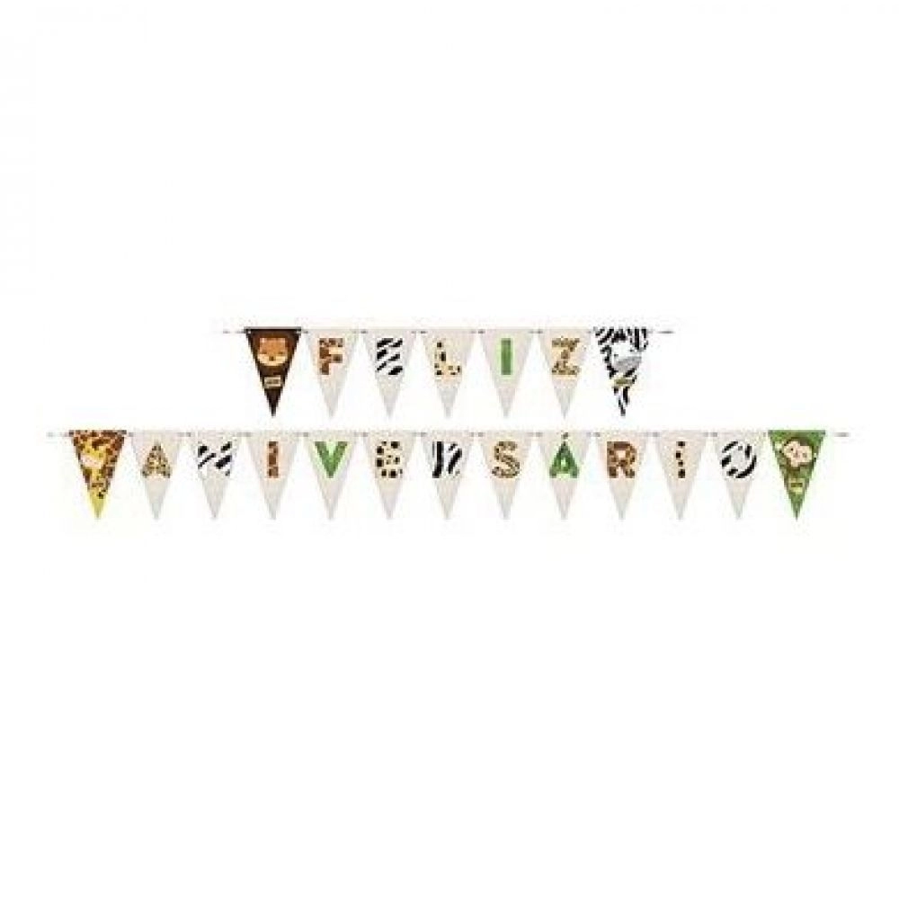 Faixa Feliz Aniversário Bem Vindo à Selva 2019 Junco - Temas Infantis