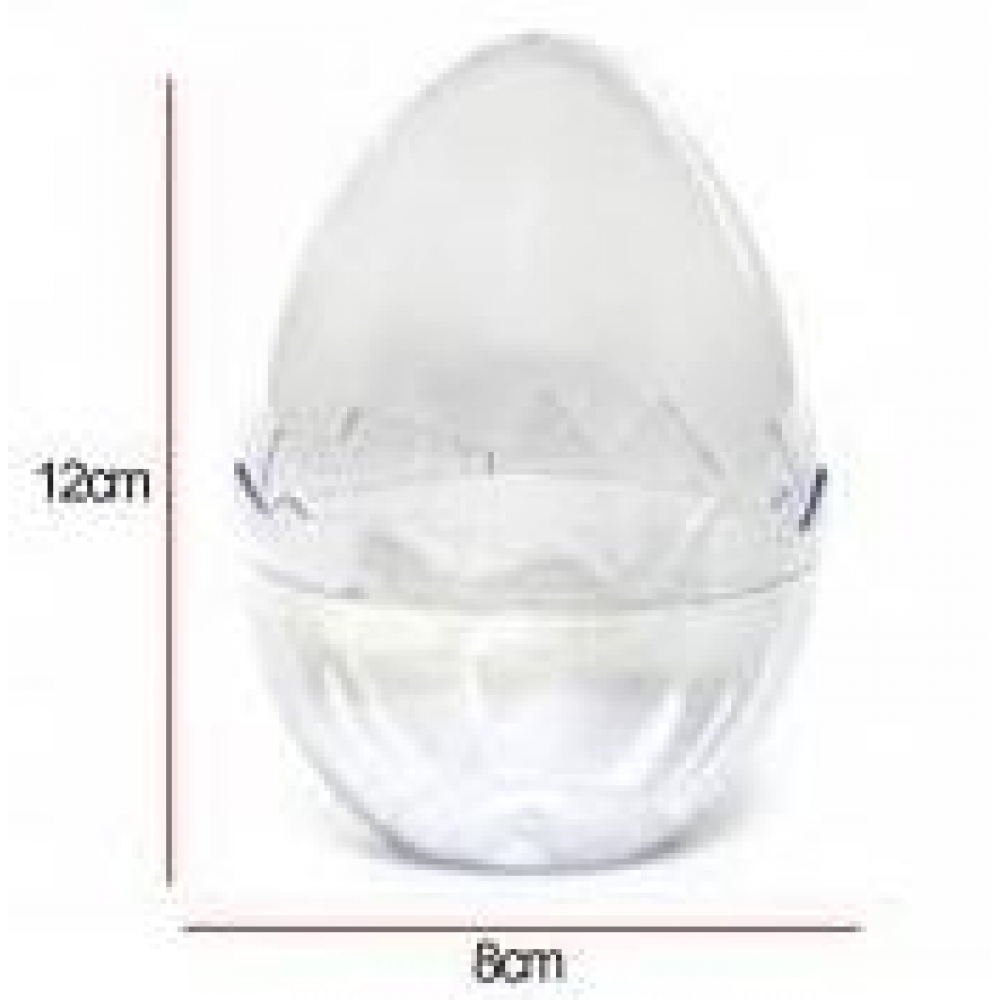 Ovo Acrílico Cristal 12cm Unidade - Embalagens