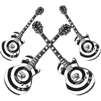 Kit Painel Guitarra Preta e Branca c/4 Festa Maluca