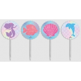 Toppers Para Doces e Salgados Sereia Nova c/8 Junco - Temas Infantis