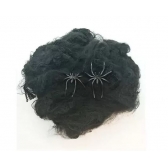Teia de Aranha Preta Halloween 20g Com 2 Aranhas - Halloween