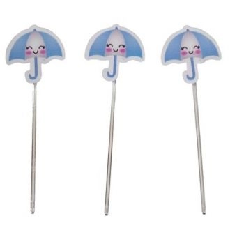 Topper Para Doces Chuva de Amor Guarda Chuva Azul c/10 Image Fest