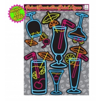 Kit Painel Drinks Neon c/6 Reino das Festas