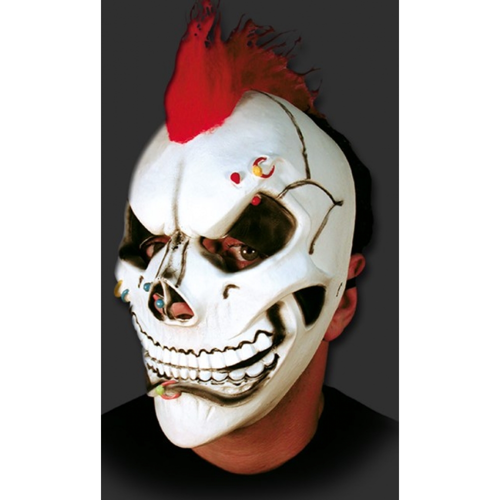Máscara Látex Caveira Punk c/ Pelo Spook - Máscaras