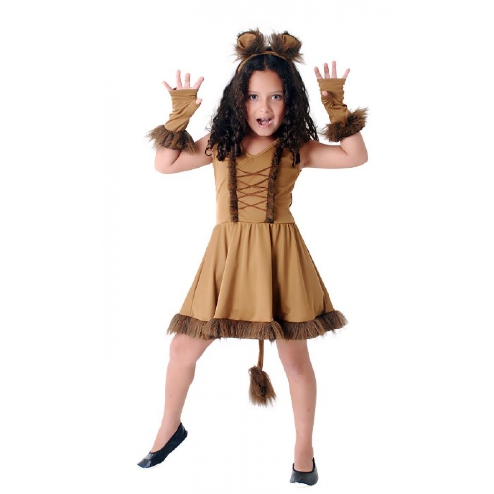 Fantasia Leoa Vestido Infantil Sulamericana - Fantasias Infantis