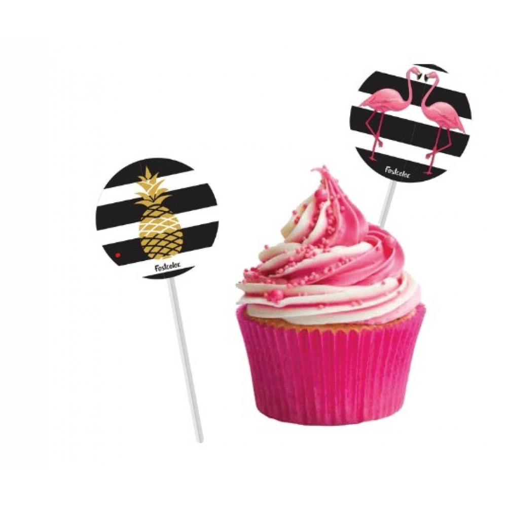 Bandeirinha Para Doces Lets Flamingo c/8 Festcolor - Temas Adultos