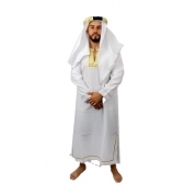 Fantasia Sheik Árabe Branco Adulto Florecida - Fantasias Adultos
