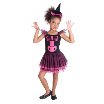 Fantasia Bruxa Esqueleto Pink Infantil Sulamericana