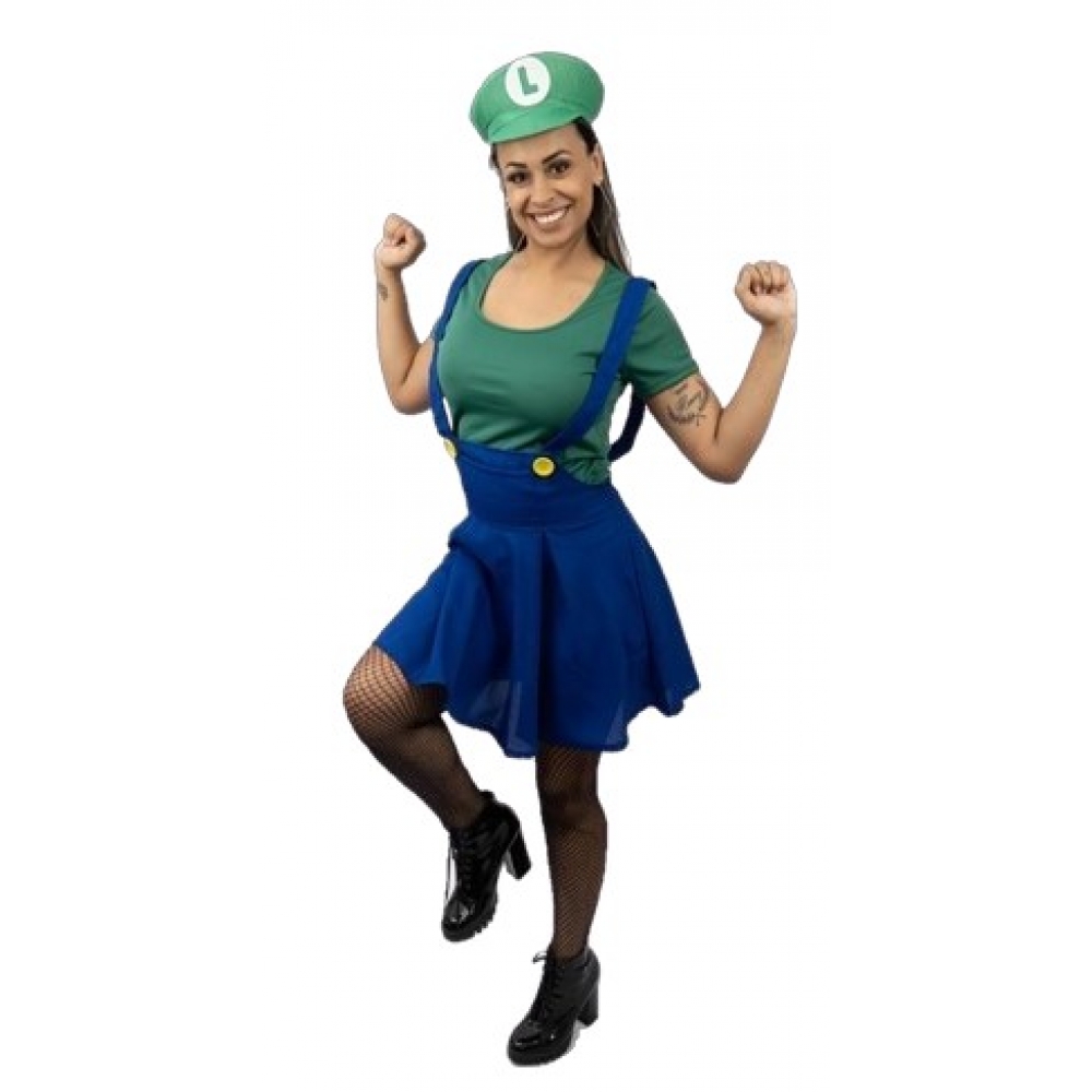 Fantasia Encanadora Luigi Feminina Adulto Florecida - Fantasias Adultos
