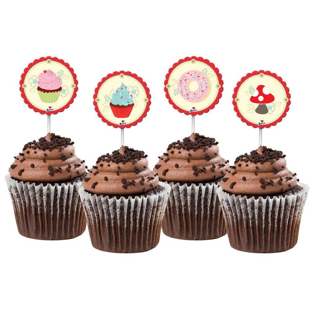 Toppers Para Doces e Salgados Chapeuzinho Vermelho c/8 Junco - Temas Infantis