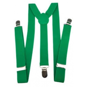 Suspensório Ajustável Adulto Liso Verde Bandeira
