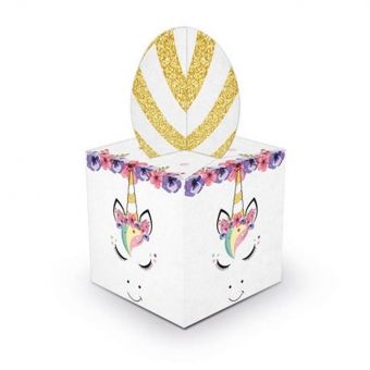 Caixa Para Lembrancinhas Unicórnio Novo  c/8 Junco