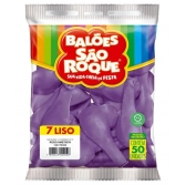 Balão 7 Liso Roxo Uva c/50 São Roque - Balões