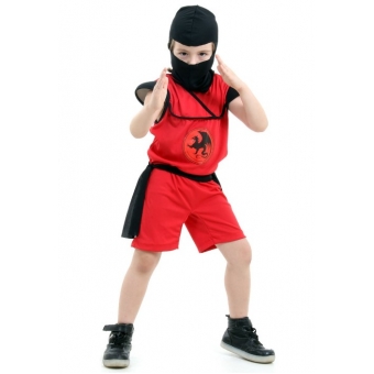 Fantasia Ninja Vermelho Curto Infantil Sulamericana