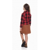 Camisa Feminina Infantil Flanela Xadrez Vermelha - Fantasias Juninas
