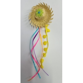 Presilha Junina Mini Chapéu Pompom