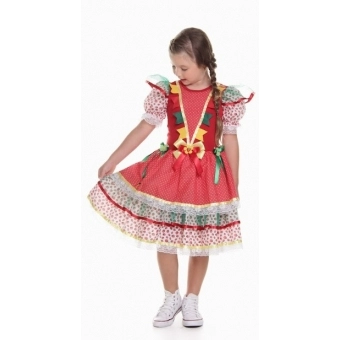 Vestido Junino Infantil Moranguinho