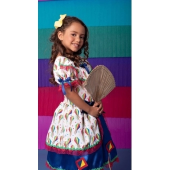 Vestido Junino Infantil Balões