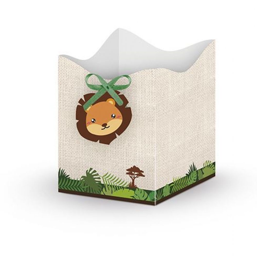 Mini Cachepot e Scrap de Festa Bem Vindo à Selva Novo c/8 Junco - Temas Infantis