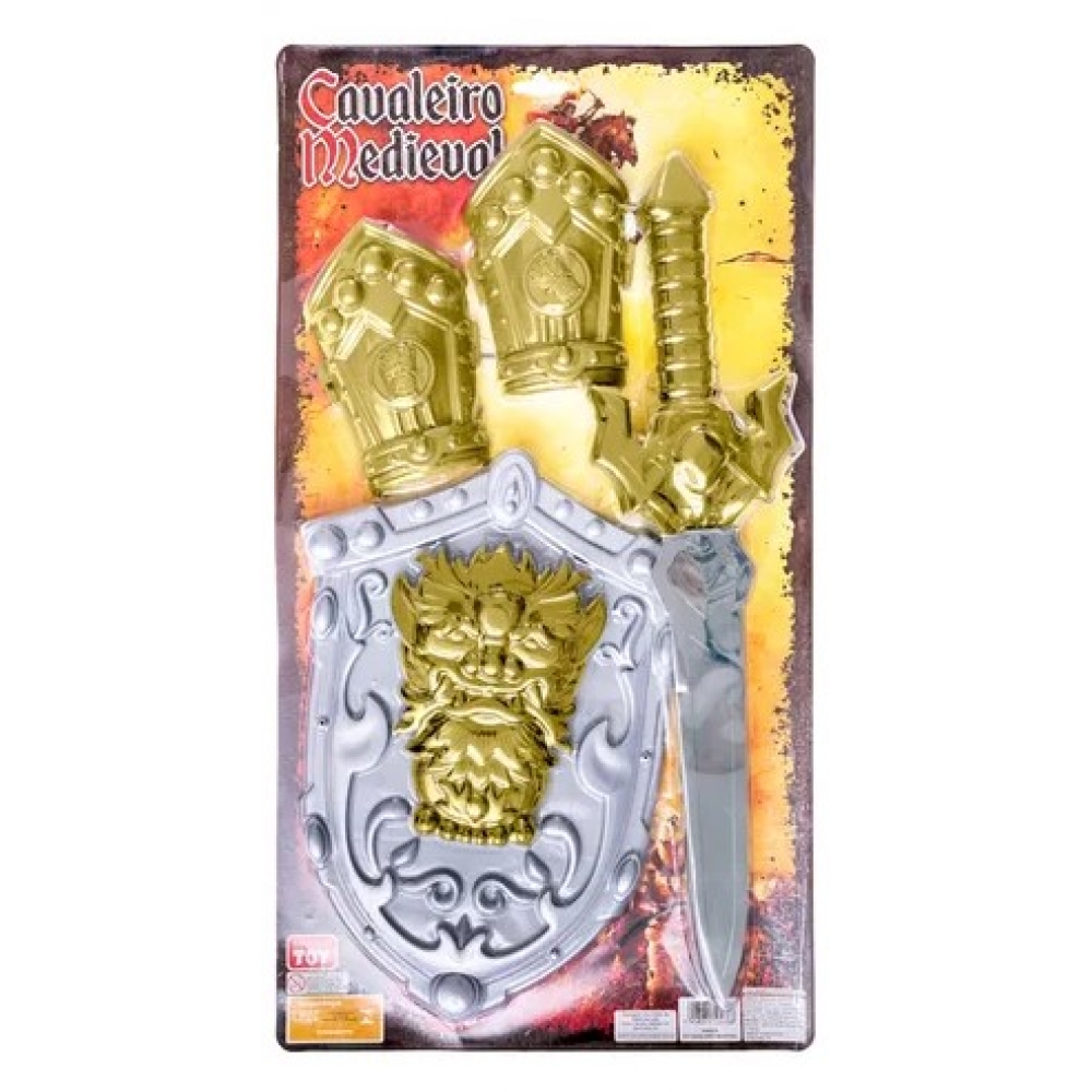 Kit Fantasia Cavaleiro Medieval infantil Master Toy - Kit Fantasia