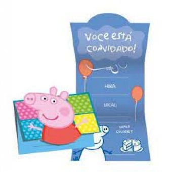 Convite Peppa Pig c/8 Regina Festas