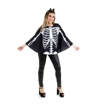 Fantasia Poncho Caveira Sulamericana