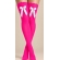 Meia 7/8 Lisa Pink Com Renda e Laço Branco Adulto - Acessórios para fantasia