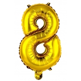 Balão Metalizado Número 40cm - 16 Polegadas - Dourado - Balões