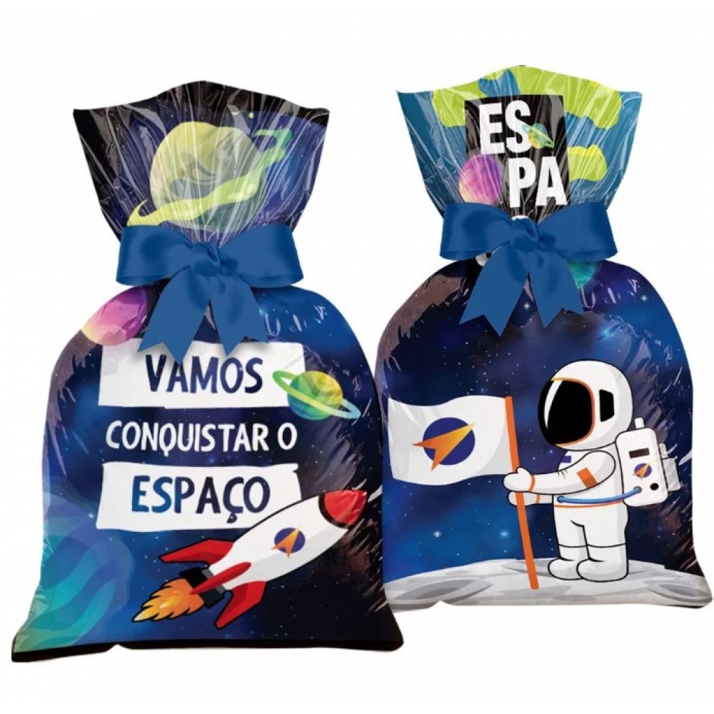 Sacola Plástica Espacial c/12 Regina Festas - Temas Infantis