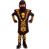 Fantasia Ninja Amarelo Rei Eli Ana - Fantasias Infantis