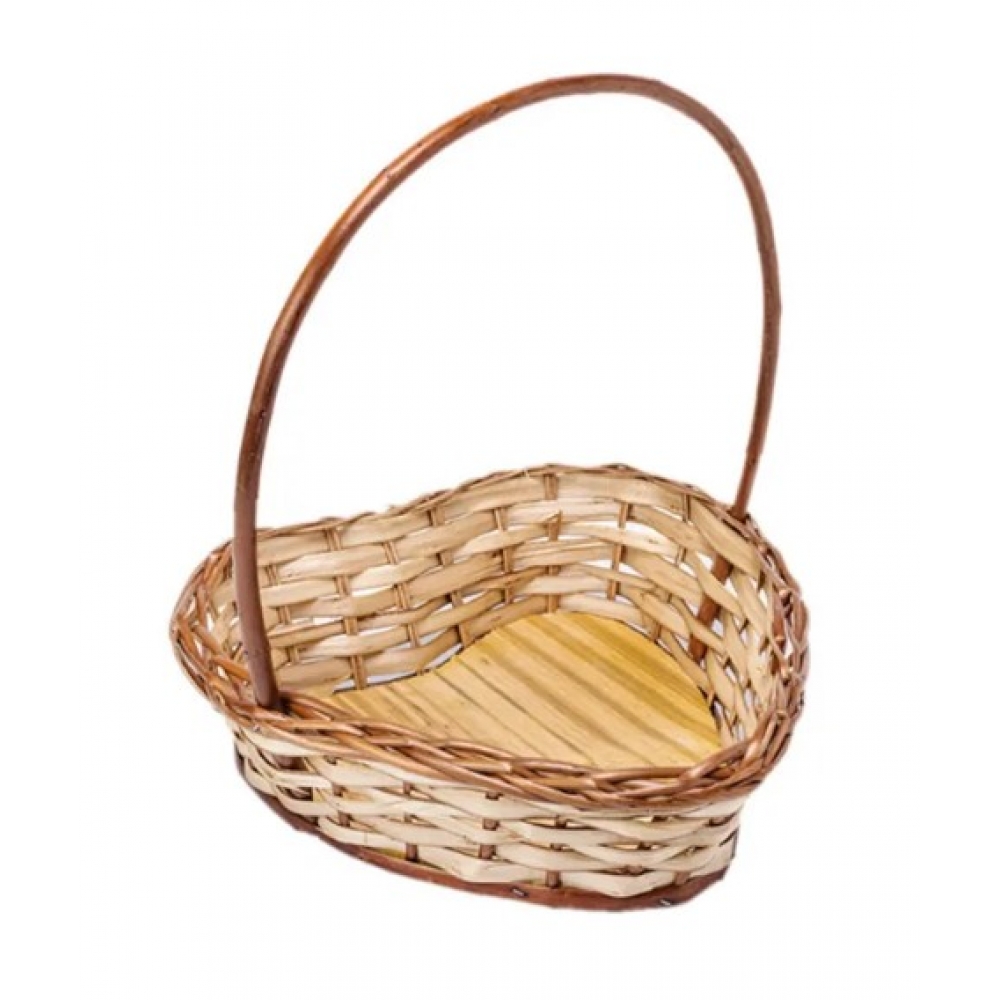 Cesta de Vime Coração Pequeno c/ Alça - Cestas