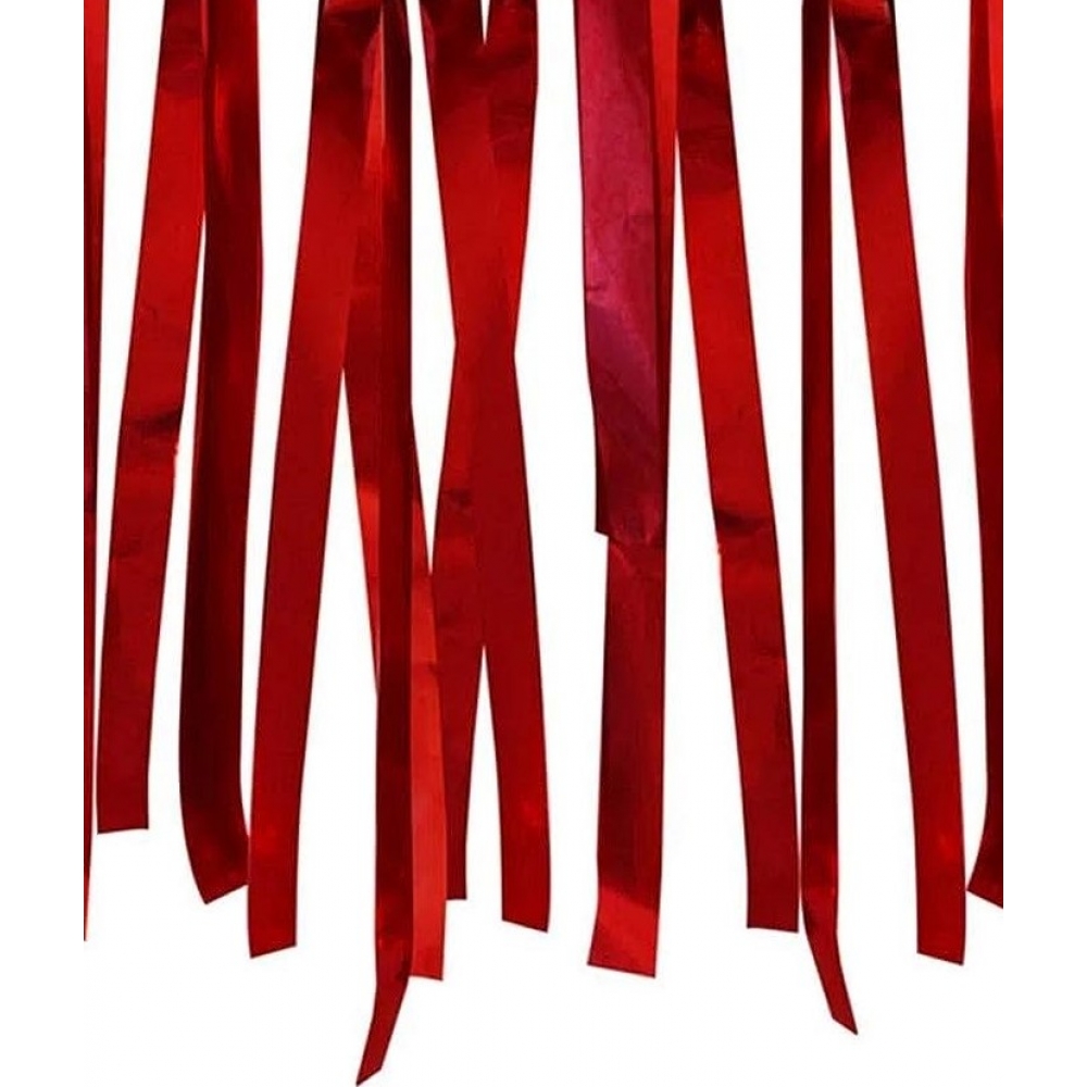 Varal Decorativo de Fitas Metalizadas Vermelho 10 Metros - Decoração