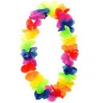 Colar Havaiano de Tecido Arco Íris