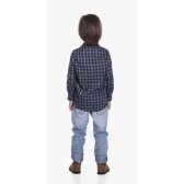 Camisa Junina Infantil Flanela Xadrez Azul - Fantasias Juninas