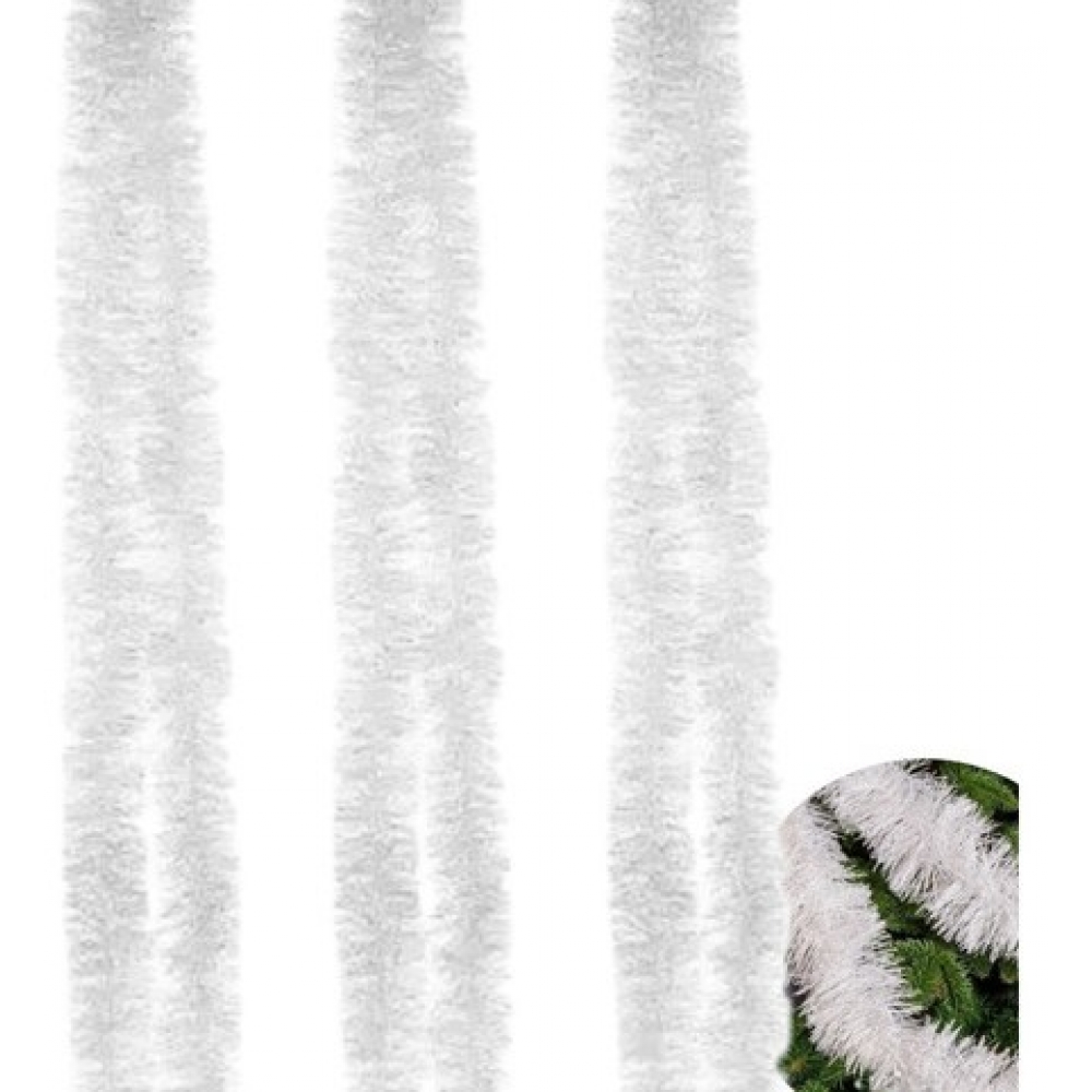 Festão de Natal Quádruplo Fougeron 5cm Branco 5 Metros - Natal