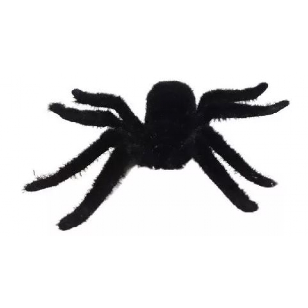 Aranha Preta Plástica Aveludada Pim Pum - Halloween